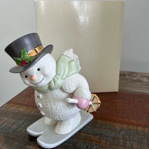 LENOX SNOWY SKIER Snowman Figurine Christmas, Adorable, Very Good Condition